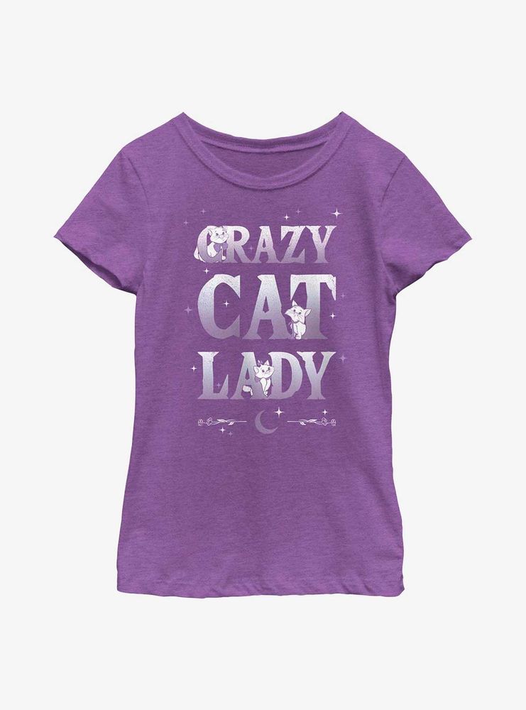 Disney The Aristocats Crazy Cat Lady Youth Girls T-Shirt