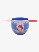 Studio Ghibli Kiki's Delivery Service Kiki & Jiji Portrait Ramen Bowl with Chopsticks