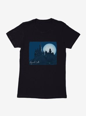 Harry Potter Hogwarts Castle Supermoon Illustrated Womens T-Shirt