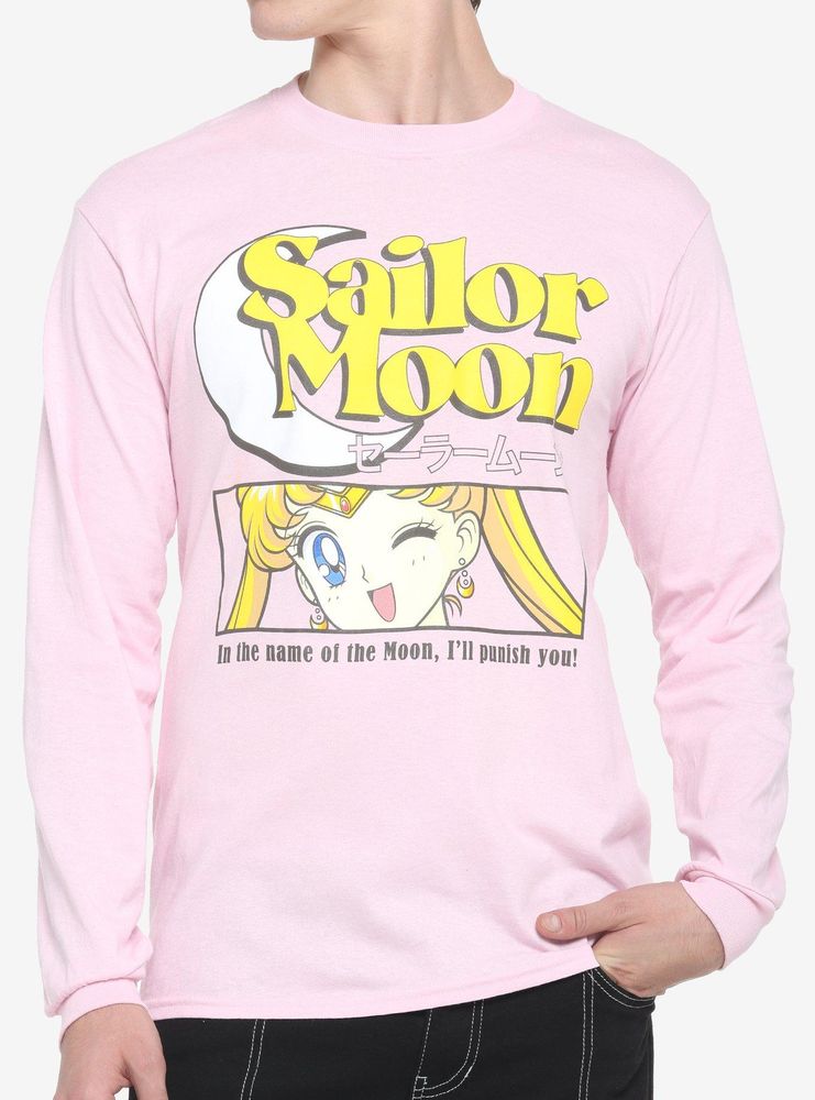 Sailor Moon Panel Pink Long-Sleeve T-Shirt