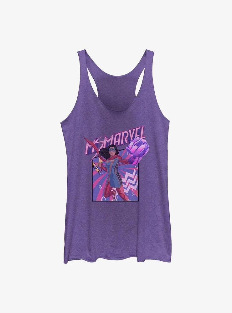 Marvel Ms. Fist Panel GIrls Raw Edge Tank