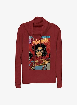 Marvel Ms. Comic Cover Cowlneck Long-Sleeve Girls Top