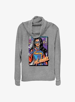 Marvel Ms. Cover Cowlneck Long-Sleeve Girls Top
