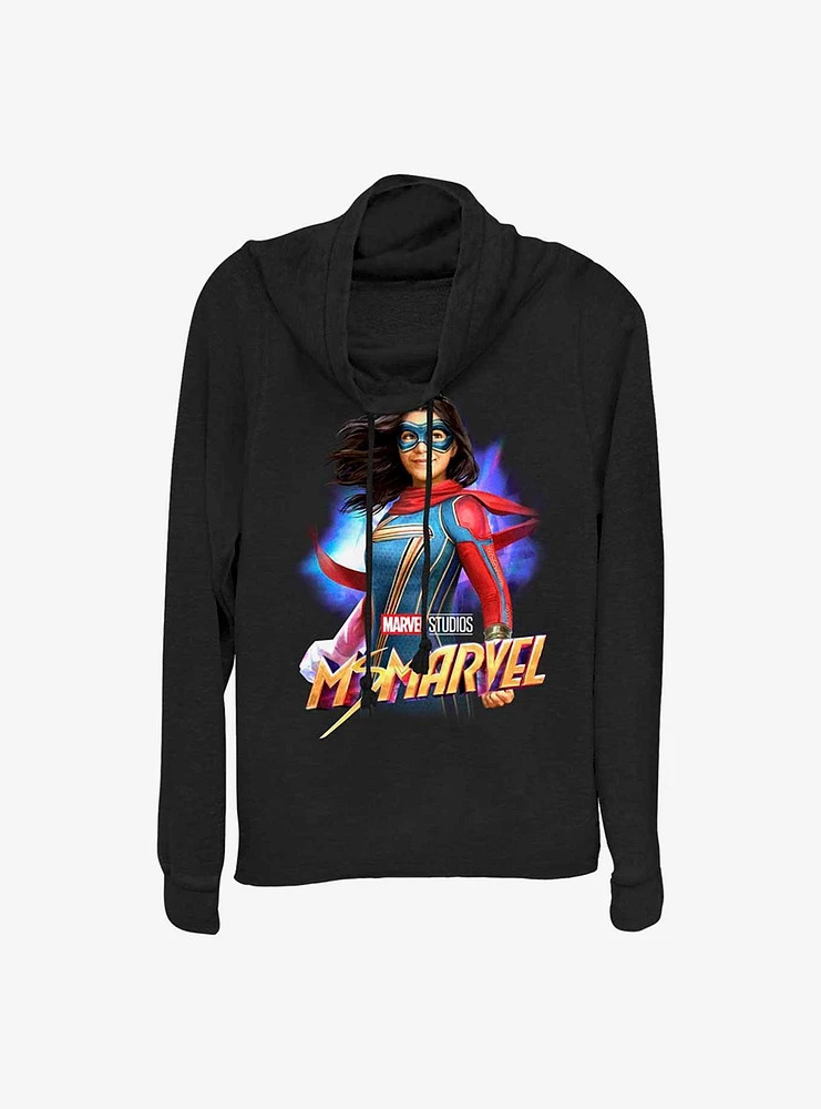 Marvel Ms. Hero Cowlneck Long-Sleeve Girls Top