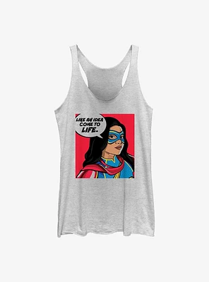 Marvel Ms. Idea Come To Life GIrls Raw Edge Tank