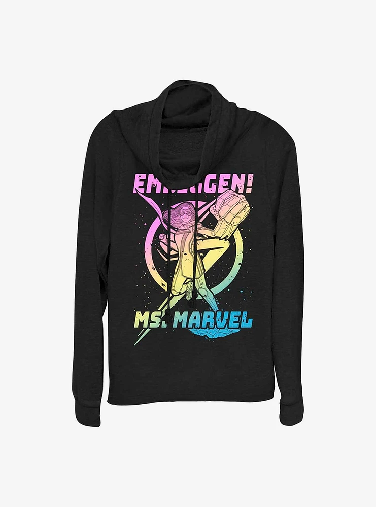 Marvel Ms. Gradient Cowlneck Long-Sleeve Girls Top