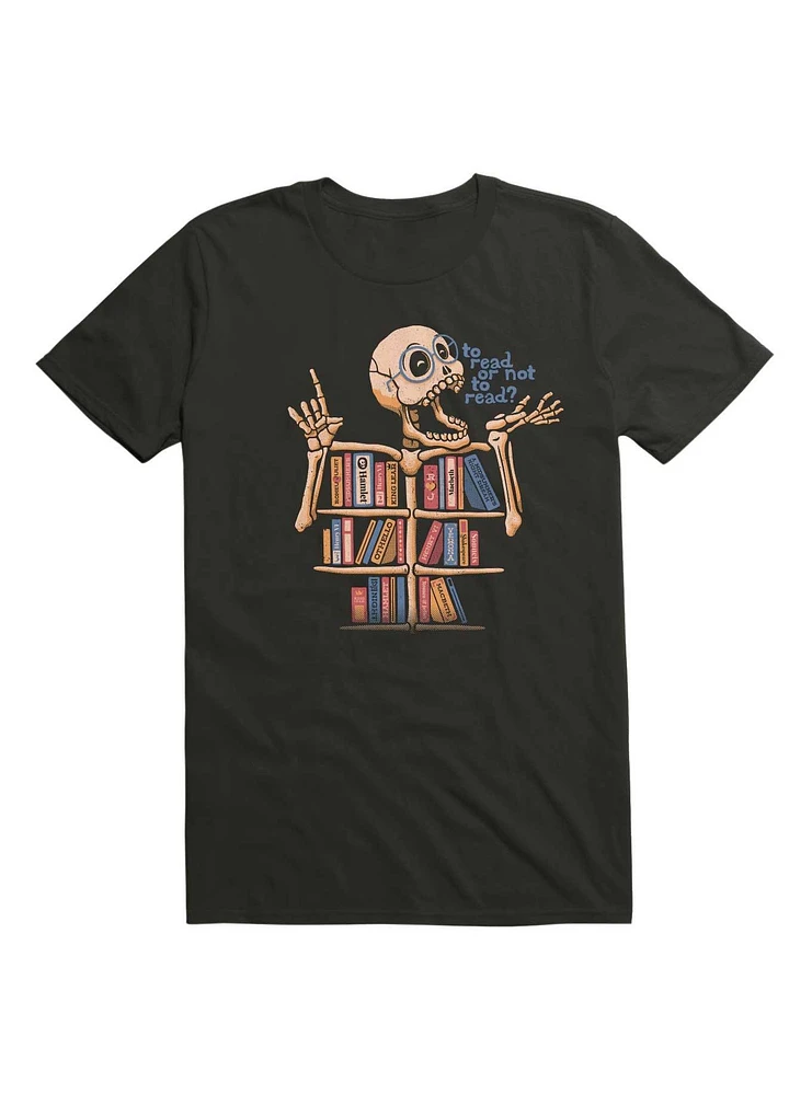 Skeleton Shelf Book Lover T-Shirt