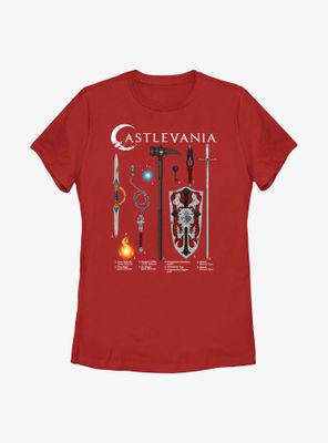 Castlevania Weapons Textbook Womens T-Shirt