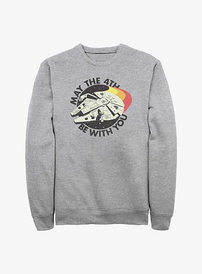 Star Wars Retro May The 4th Be With You Millenium Falcon Sweatshirt