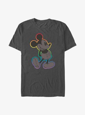 Disney Mickey Mouse Rainbow Outline T-Shirt