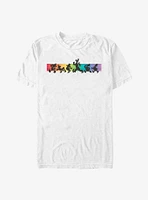 Disney Mickey Mouse Whole Crew Rainbow Line T-Shirt