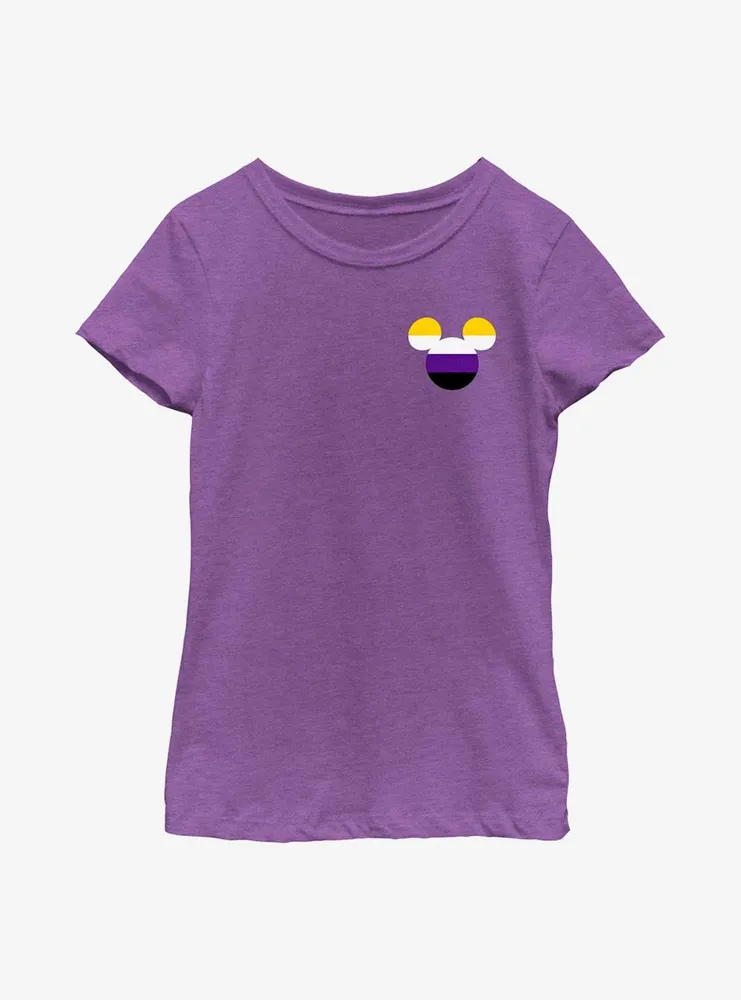 Disney Mickey Mouse Nonbinary Badge Youth T-Shirt