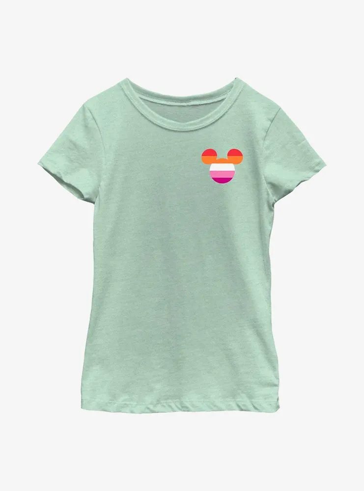 Disney Mickey Mouse Pride Lesbian Badge Youth T-Shirt