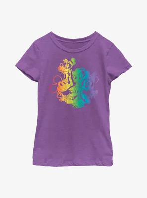 Disney Mickey Mouse Rainbow Group Youth T-Shirt