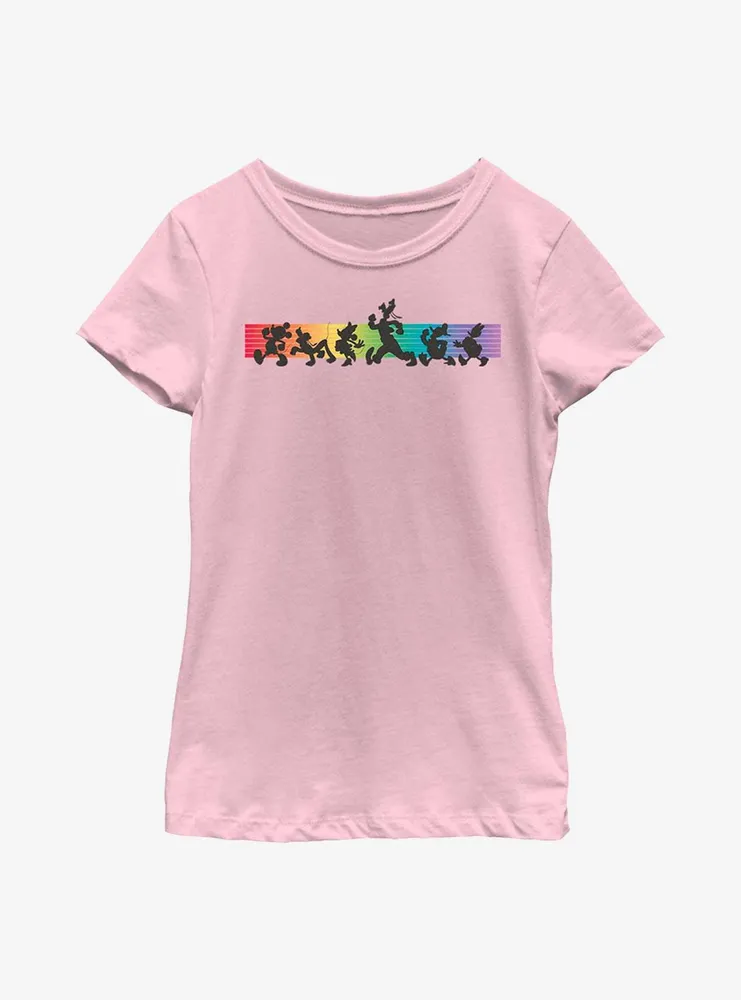 Disney Mickey Mouse Whole Crew Rainbow Line Youth T-Shirt