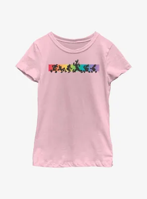 Disney Mickey Mouse Whole Crew Rainbow Line Youth T-Shirt