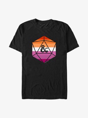 Dungeons And Dragons Lesbian D20 Flag T-Shirt