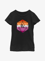 Dungeons And Dragons Lesbian D20 Flag Youth T-Shirt