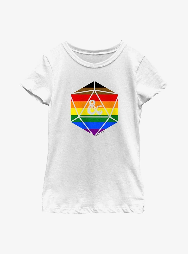 Dungeons And Dragons Pride D20 Flag Youth T-Shirt