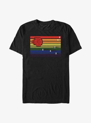 Star Wars Rainbow Millenium Falcon Chase T-Shirt