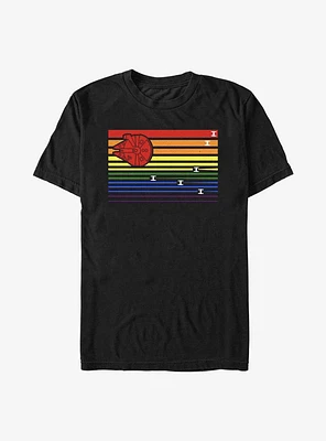 Star Wars Rainbow Millenium Falcon Chase T-Shirt