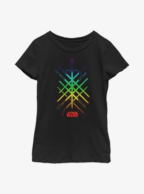 Star Wars Rainbow Lightsabers Youth T-Shirt
