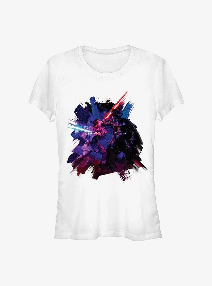 Star Wars Obi-Wan Kenobi Painted Duel Girls T-Shirt