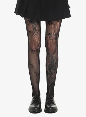 Black Butterfly Fishnet Tights