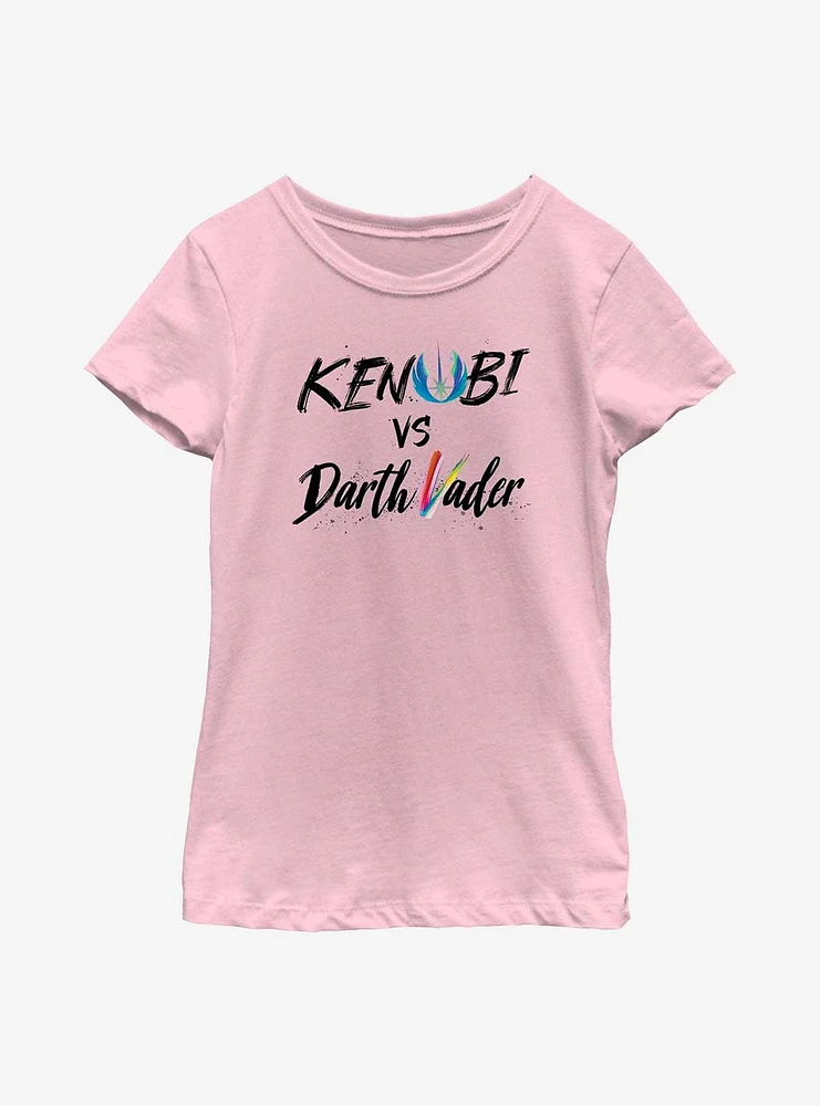 Star Wars Obi-Wan Kenobi Vader Lettering Youth Girls T-Shirt