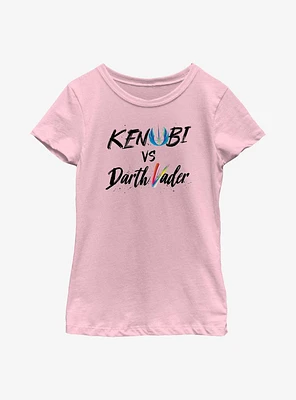 Star Wars Obi-Wan Kenobi Vader Lettering Youth Girls T-Shirt