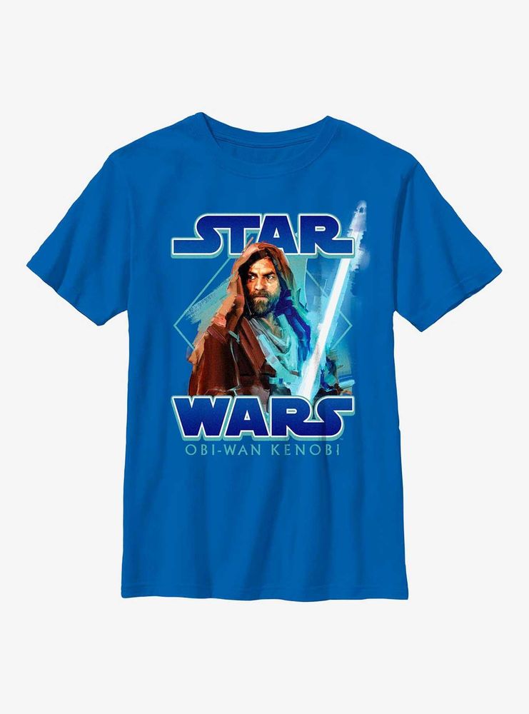 Star Wars Obi-Wan Kenobi Painterly With Logo Youth T-Shirt