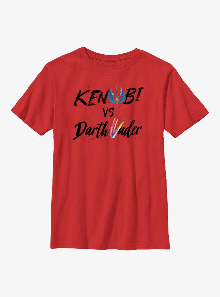 Star Wars Obi-Wan Kenobi Vader Lettering Youth T-Shirt