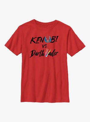 Star Wars Obi-Wan Kenobi Vader Lettering Youth T-Shirt