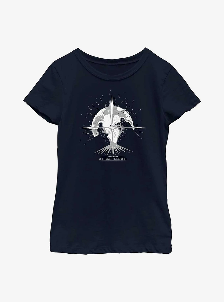 Star Wars Obi-Wan Kenobi Explosive Duel Graphic Youth Girls T-Shirt