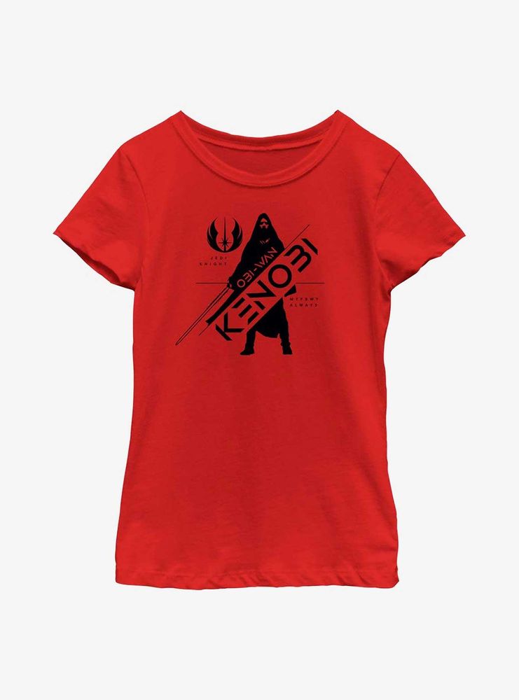 Boxlunch Star Wars Obi-Wan Kenobi Silhouette Youth Girls T-Shirt