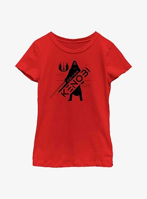 Star Wars Obi-Wan Kenobi Silhouette Youth Girls T-Shirt