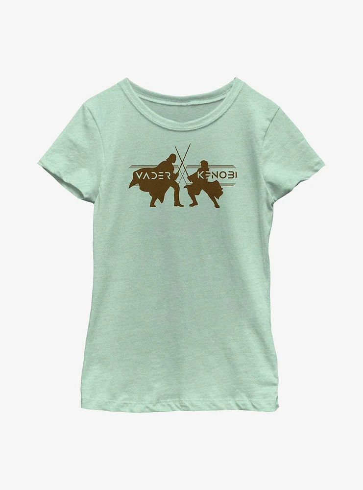 Star Wars Obi-Wan Kenobi Vader Vs Silhouettes Youth Girls T-Shirt