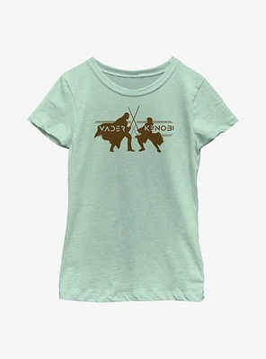 Star Wars Obi-Wan Kenobi Vader Vs Silhouettes Youth Girls T-Shirt