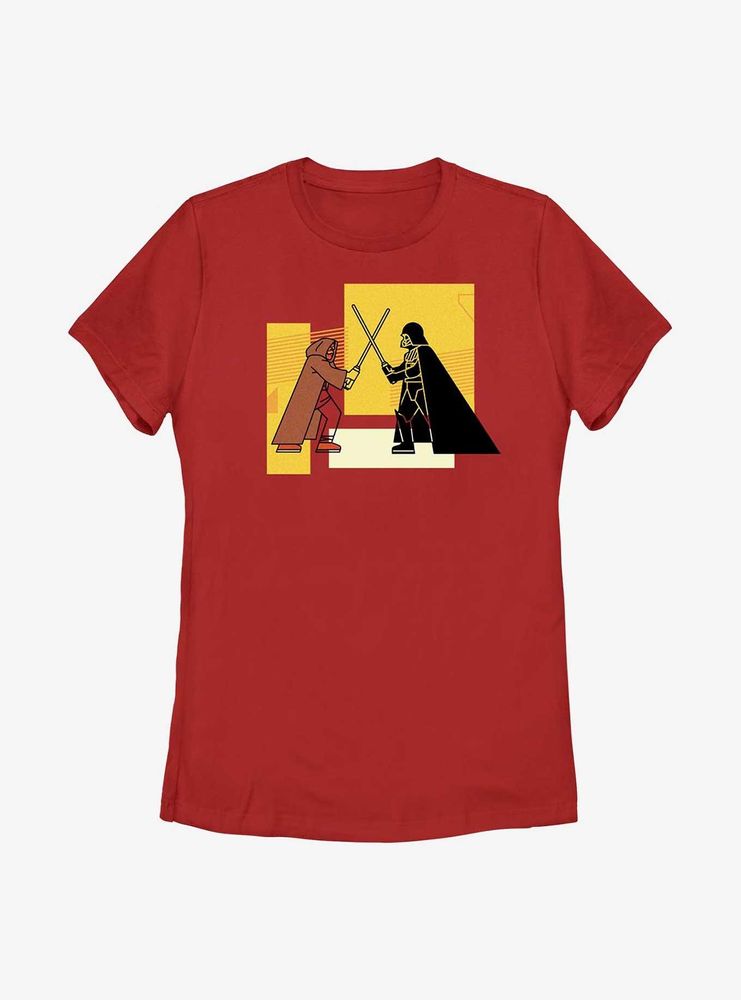 Star Wars Obi-Wan Kenobi Blocky Vader Vs Womens T-Shirt