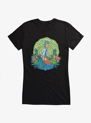 Rick And Morty Portal Plants Girls T-Shirt