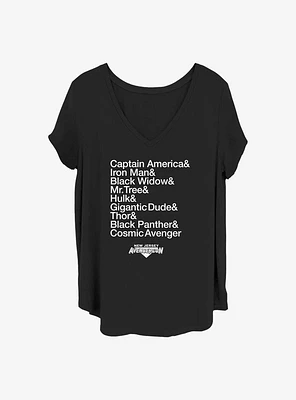 Marvel Ms. Avengercon Name List Con Girls Plus T-Shirt