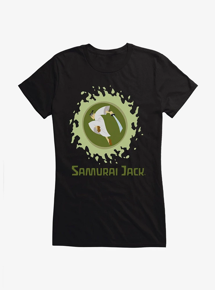 Samurai Jack Green Flames Girls T-Shirt