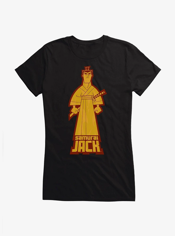 Samurai Jack Silhouette Flames Girls T-Shirt