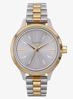 Nixon Optimist Silver Gold Watch