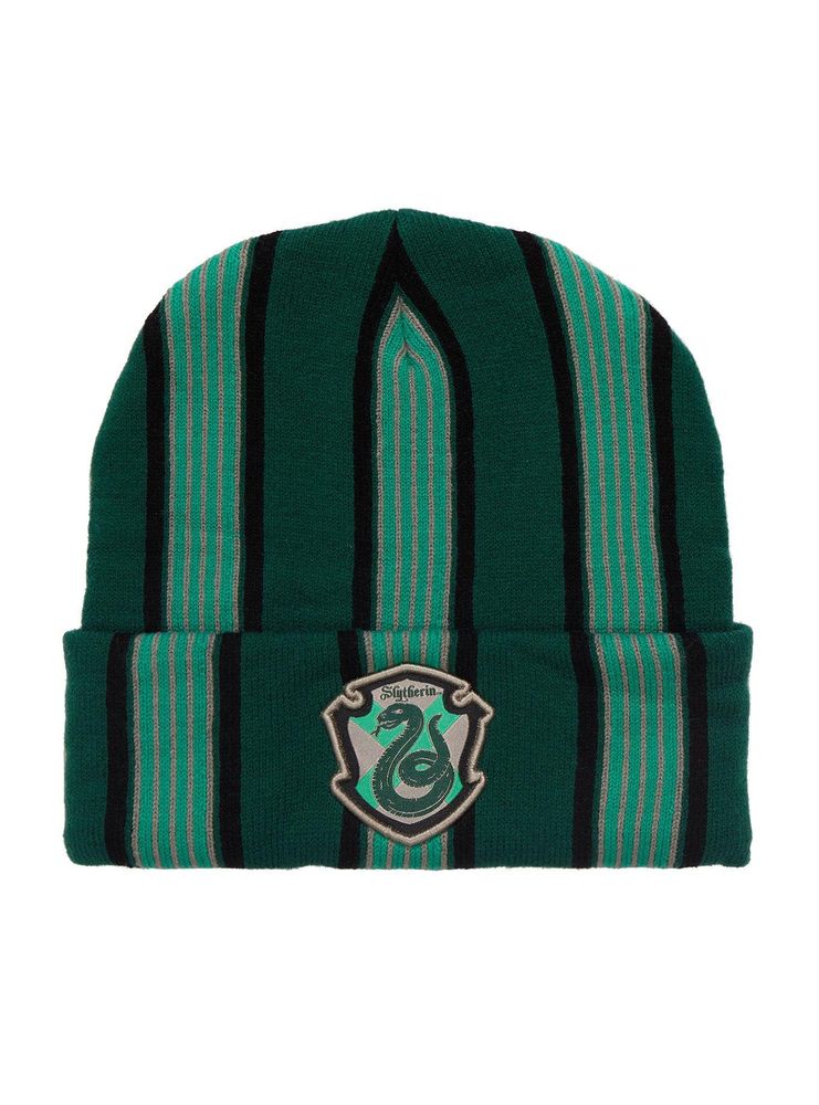 Harry Potter Slytherin Striped Cuff Beanie - BoxLunch Exclusive