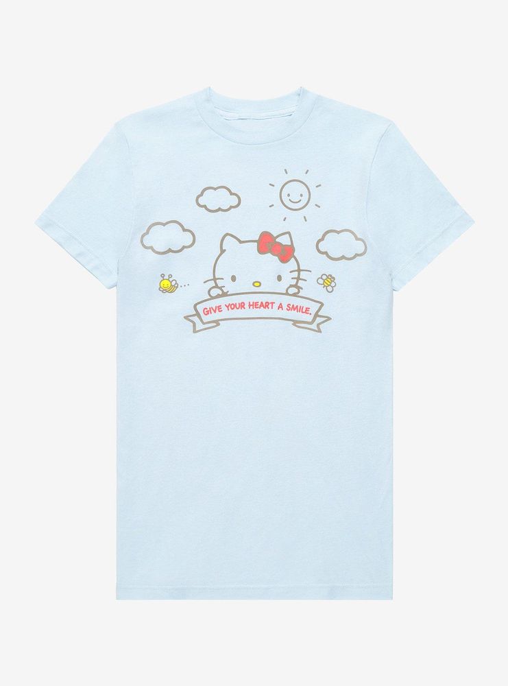 Sanrio Hello Kitty Give Your Heart A Smile Tonal T-Shirt - BoxLunch Exclusive