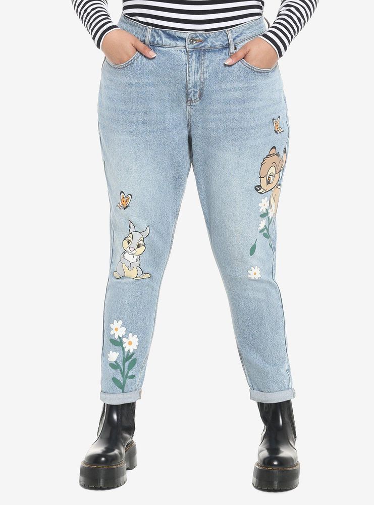 Disney Bambi & Thumper Mom Jeans Plus