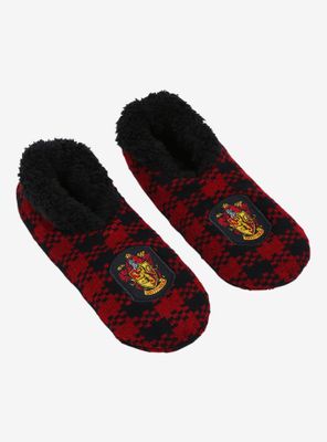 Harry Potter Gryffindor Crest Plaid Slipper Socks - BoxLunch Exclusive