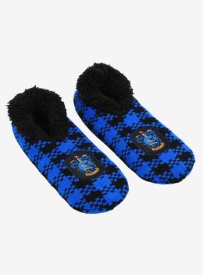 Harry Potter Ravenclaw Crest Plaid Slipper Socks - BoxLunch Exclusive