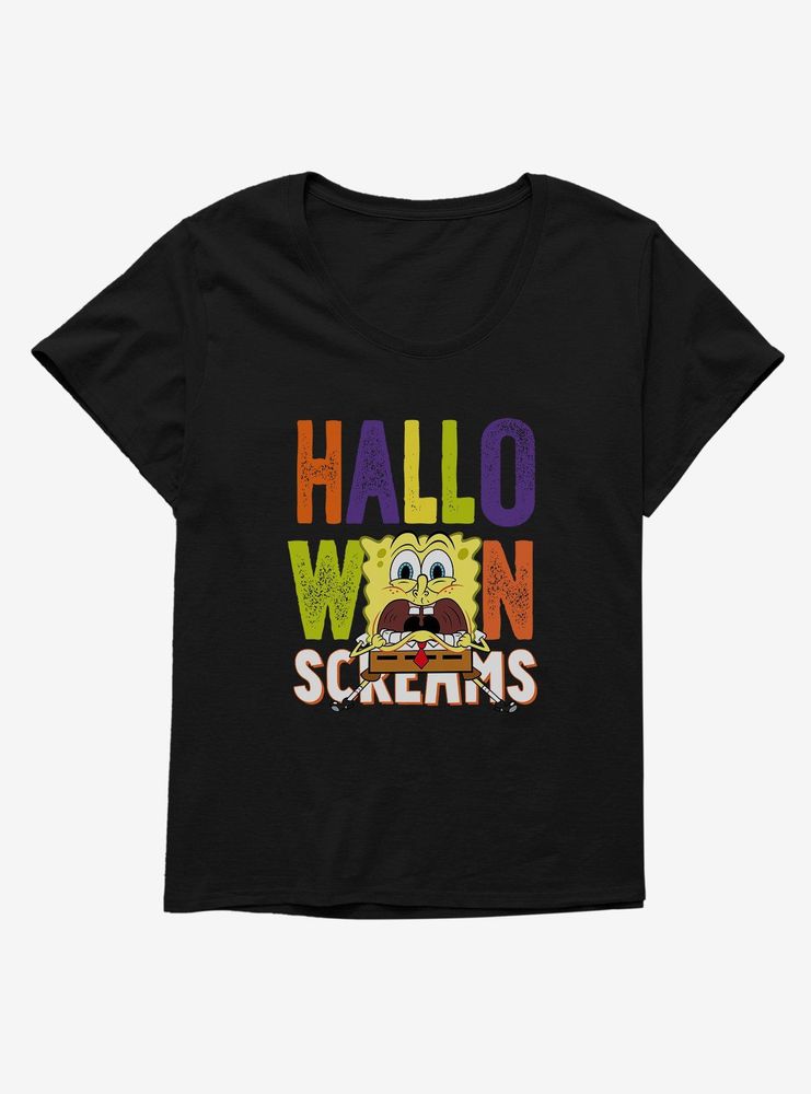 SpongeBob SquarePants Halloween Screams Solo Womens T-Shirt Plus